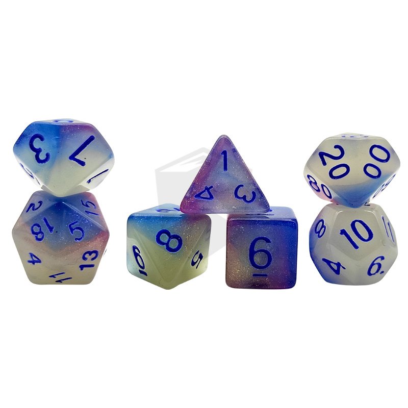 Luminous dice Board Game Dnd Rpg Dice Tower Polyhedral Acrylic Gradient Dice Round Edge For Dungeons And Dragons
