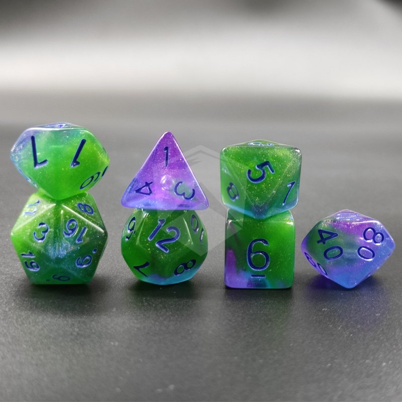 Luminous dice Board Game Dnd Rpg Dice Tower Polyhedral Acrylic Gradient Dice Round Edge For Dungeons And Dragons