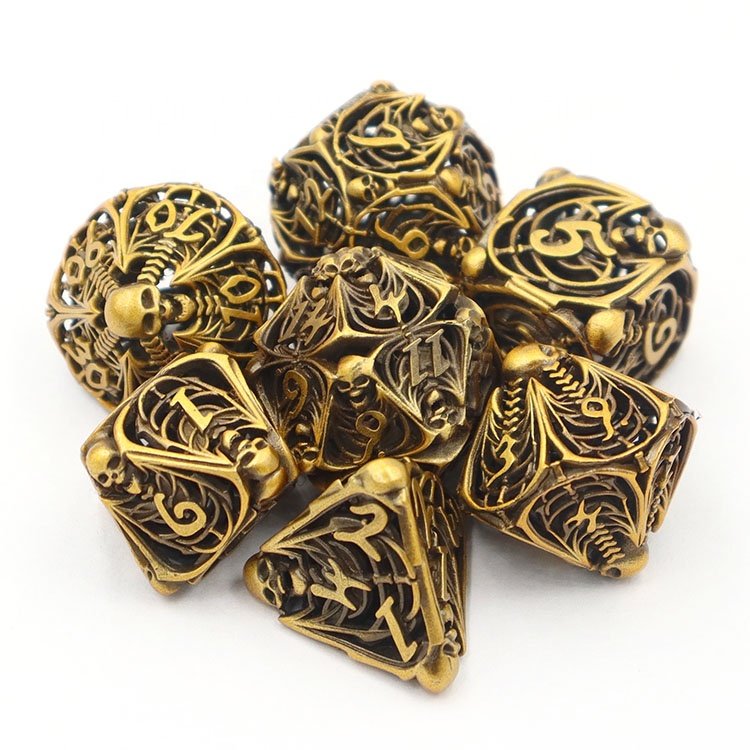 High Quality 20mm Custom Metal Polyhedral Dnd Dice Set round Hollow Dice for Dungeons and Dragons Games with Custom Logo