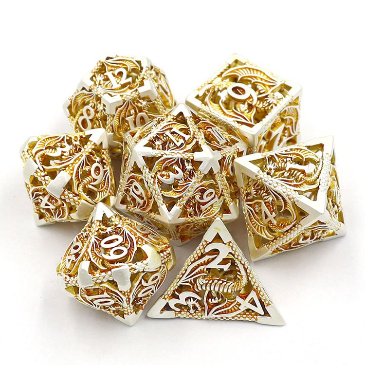 High Quality 20mm Custom Metal Polyhedral Dnd Dice Set round Hollow Dice for Dungeons and Dragons Games with Custom Logo