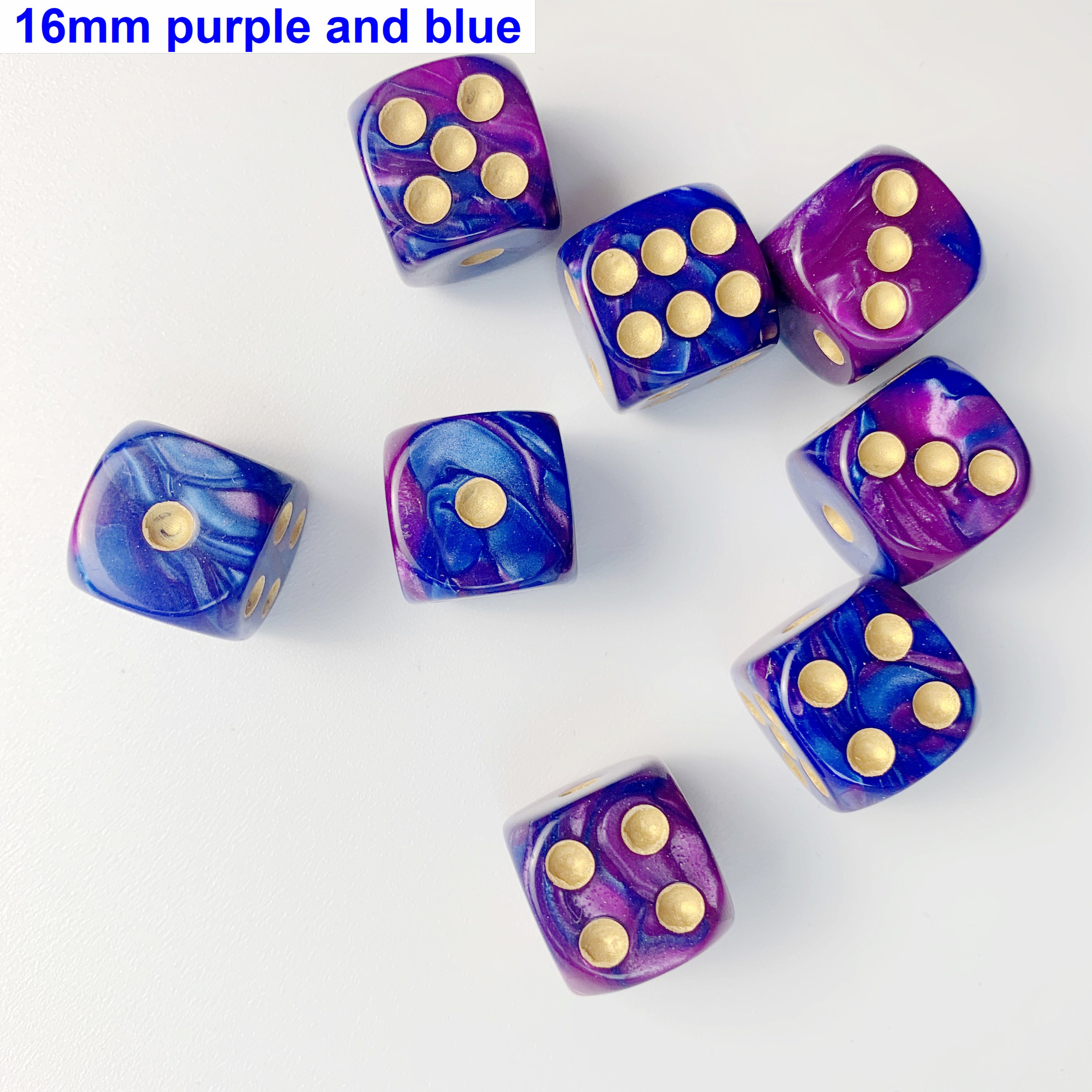 16mm round corner double colors multi colors corner Regular pixel points plastic dice plastic cubes