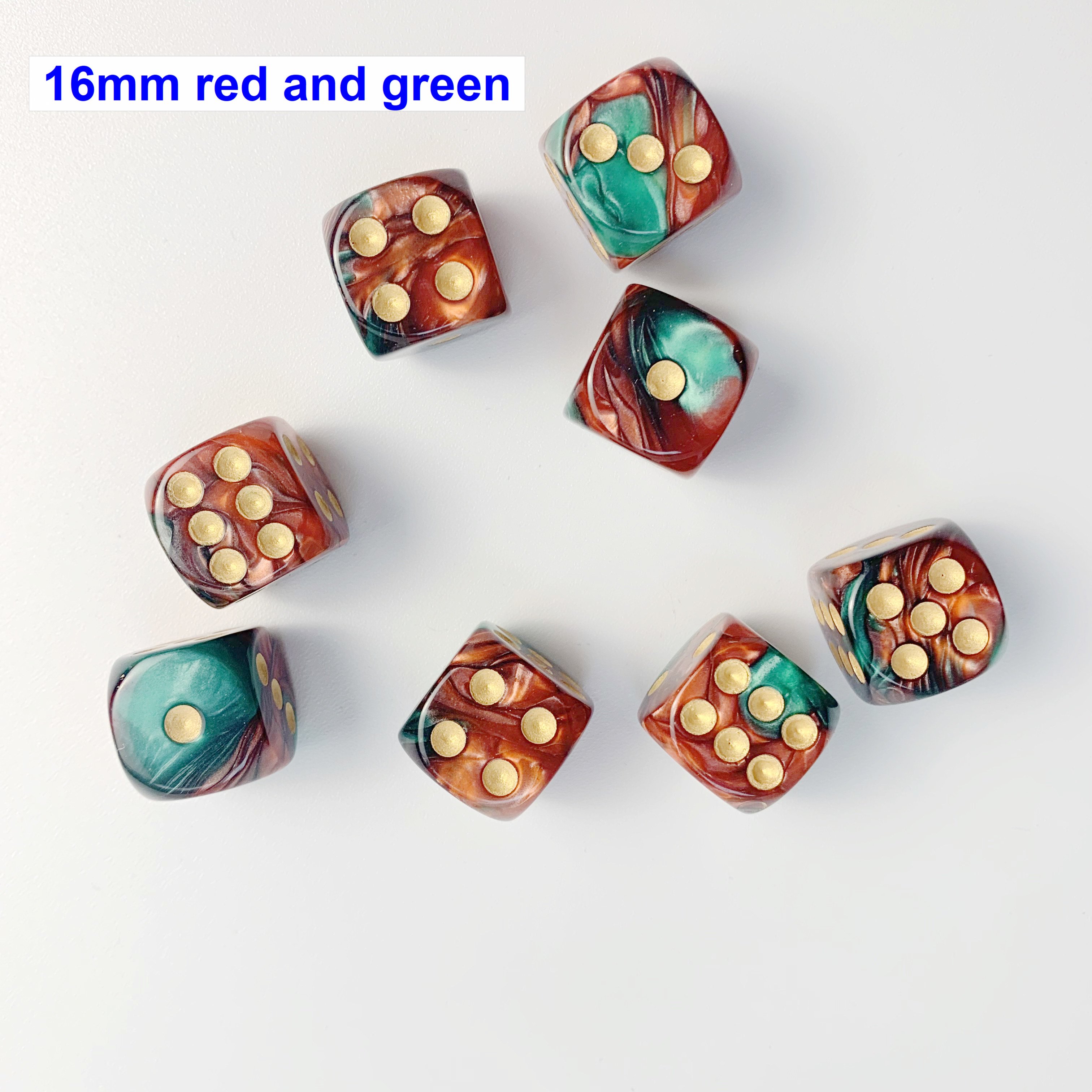 16mm round corner double colors multi colors corner Regular pixel points plastic dice plastic cubes