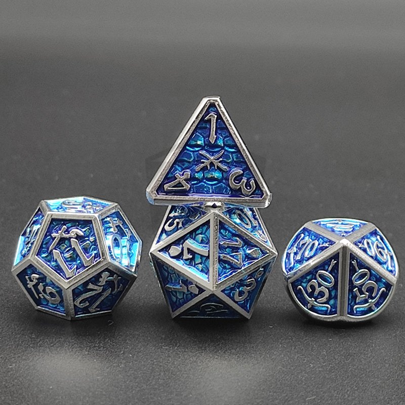 Dnd & Rpg & Mtg Bulk Dice Wholesale Dice Table Game Accessories Custom Polyhedral Metal Dice Set With Numbers