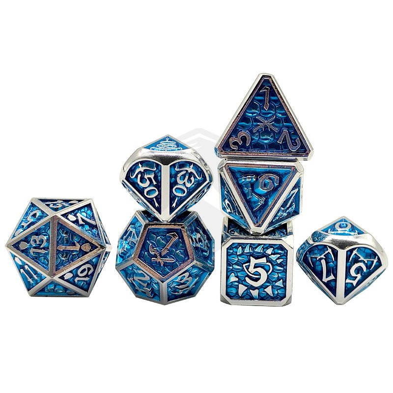 Dnd & Rpg & Mtg Bulk Dice Wholesale Dice Table Game Accessories Custom Polyhedral Metal Dice Set With Numbers