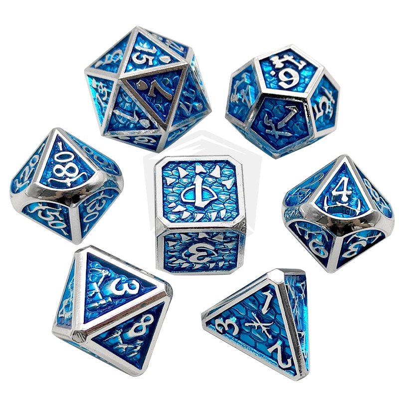 Dnd & Rpg & Mtg Bulk Dice Wholesale Dice Table Game Accessories Custom Polyhedral Metal Dice Set With Numbers