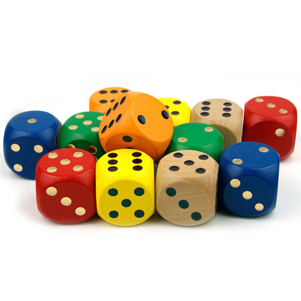 Factory Custom high quality rainbow d6 d8 d10 dice dnd dice set 8cm 10cm 12cm Wood Dice