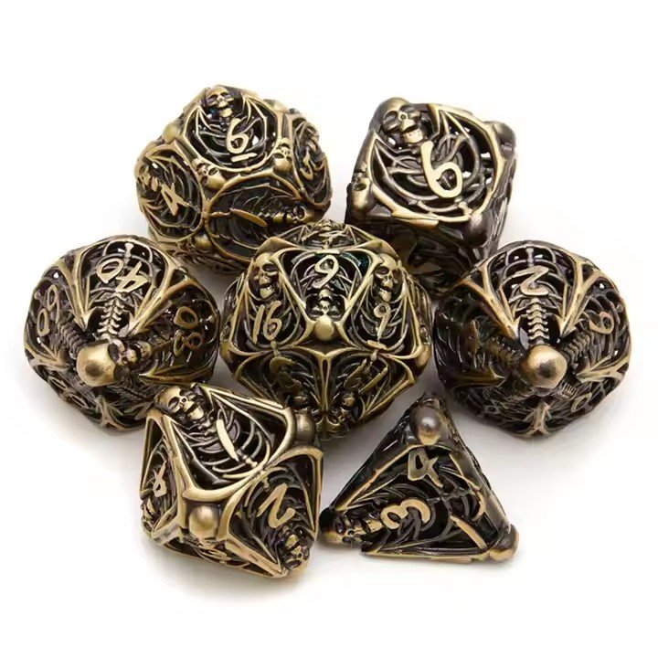 Mini Planet Metal DND Dice Set for Dungeons and Dragons Tavern Play d&d Metal Custom polyhedral RPG Christmas&Halloween Gift set