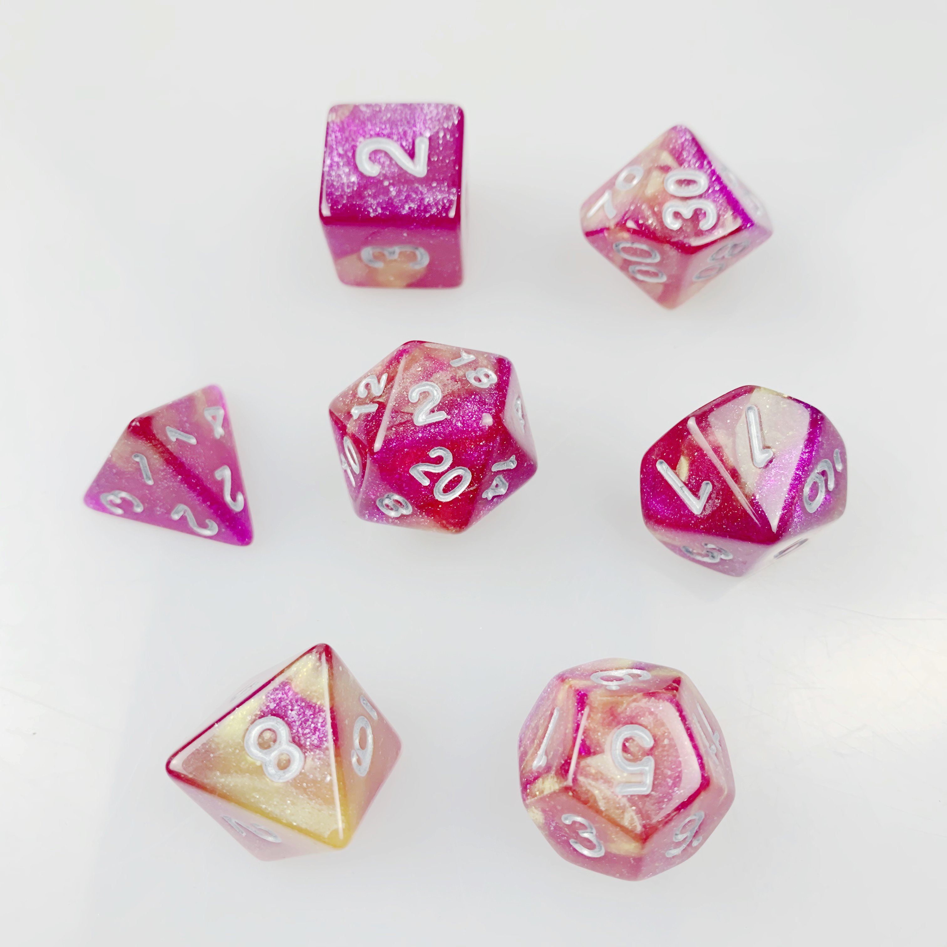 new arrival low MOQ board game dice custom dnd dice sets double starry colors