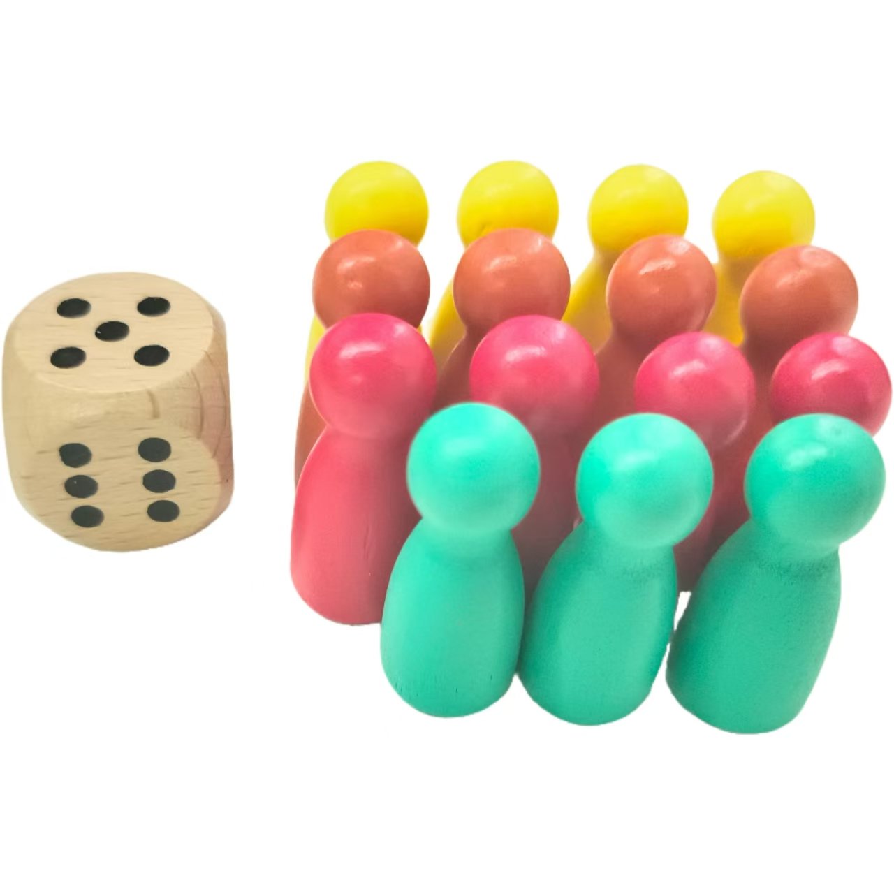 Factory direct sale Wooden Colorful Painted Wooden Chess Pieces 12*25mm Aeroplane Pawn Dice Fun Board Game Toys for children