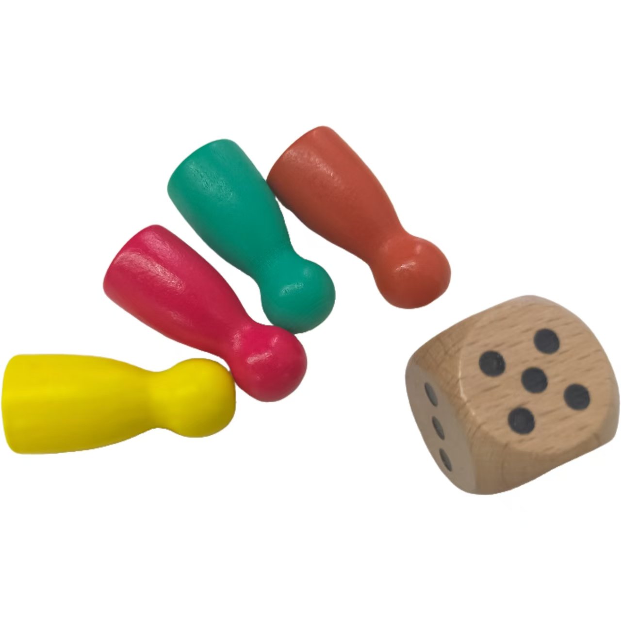 Factory direct sale Wooden Colorful Painted Wooden Chess Pieces 12*25mm Aeroplane Pawn Dice Fun Board Game Toys for children