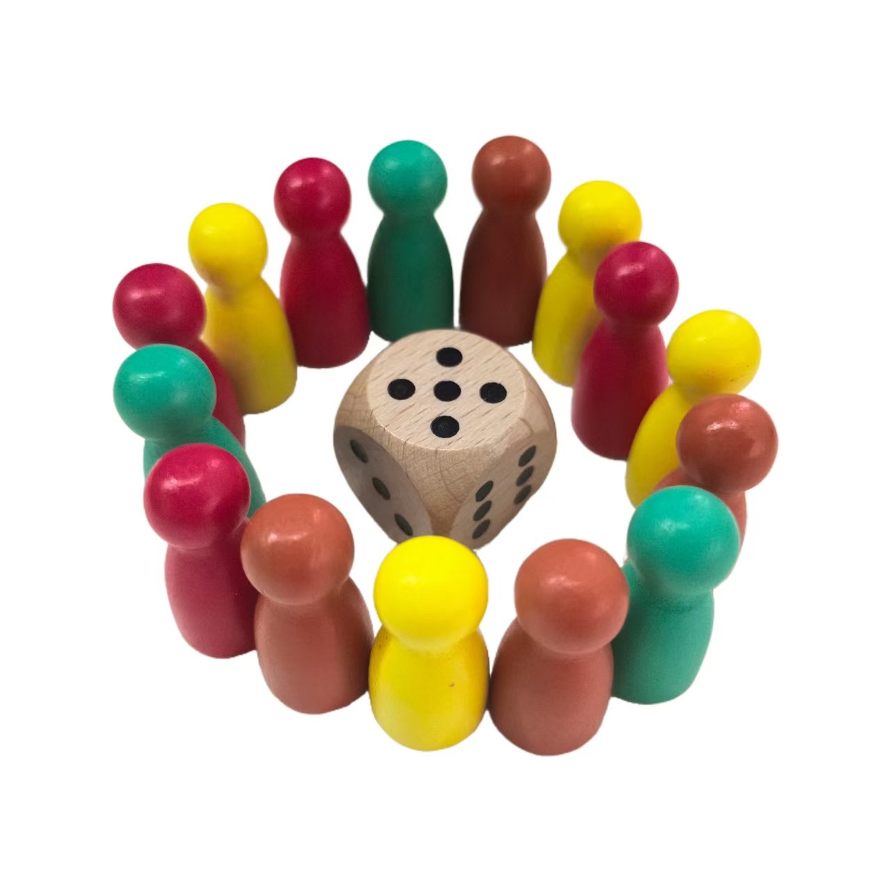 Factory direct sale Wooden Colorful Painted Wooden Chess Pieces 12*25mm Aeroplane Pawn Dice Fun Board Game Toys for children