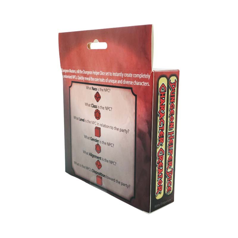 UnitedBox Hook Selling Packing Box Folded Box with black plastic Window dice Packaging Paper Box