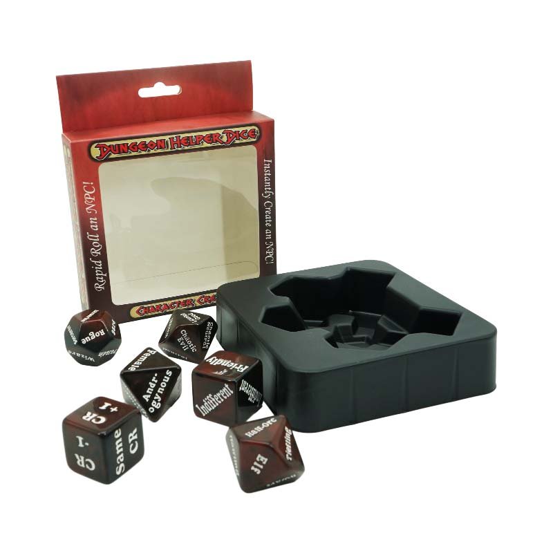UnitedBox Hook Selling Packing Box Folded Box with black plastic Window dice Packaging Paper Box