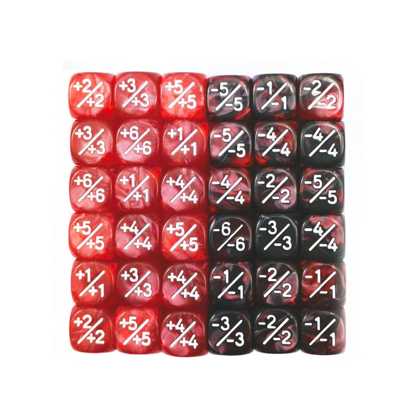 Colorful 36pcs 12mm Positive and Negative Dice Counters Set, Small Token Dice Loyalty Dice in Red, Green and Blue