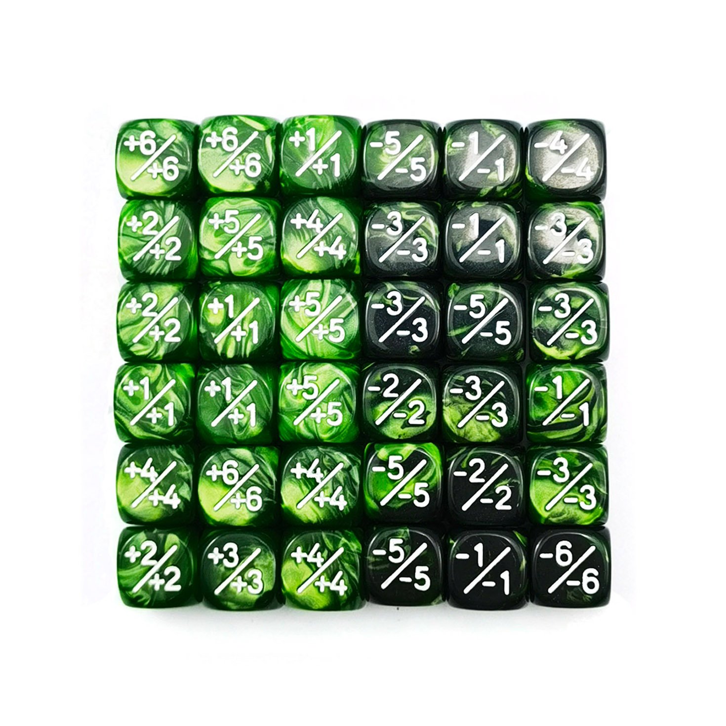 Colorful 36pcs 12mm Positive and Negative Dice Counters Set, Small Token Dice Loyalty Dice in Red, Green and Blue