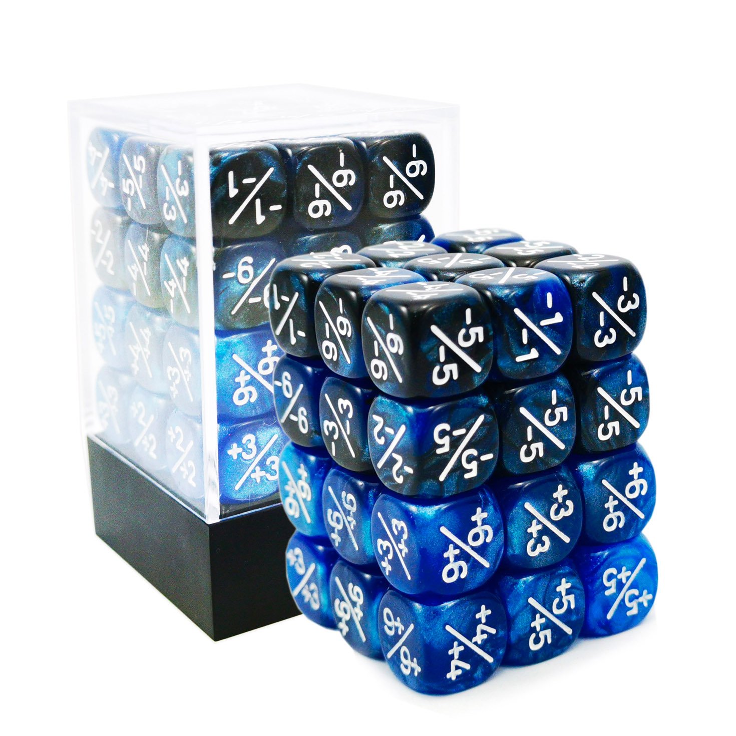 Colorful 36pcs 12mm Positive and Negative Dice Counters Set, Small Token Dice Loyalty Dice in Red, Green and Blue