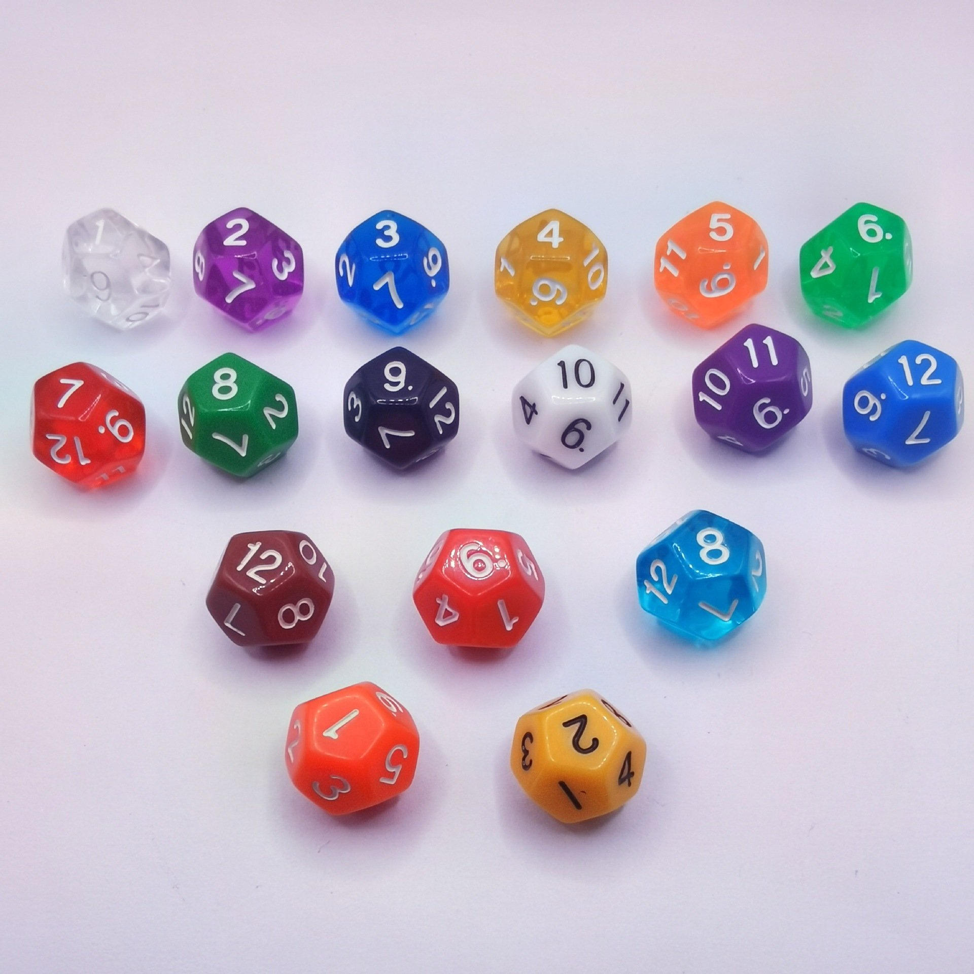 High Quality Color Transparent Pearl Pattern Glitter Polyhedral 20 Sided D20 Dice With Number For Rpg Dnd Table Games