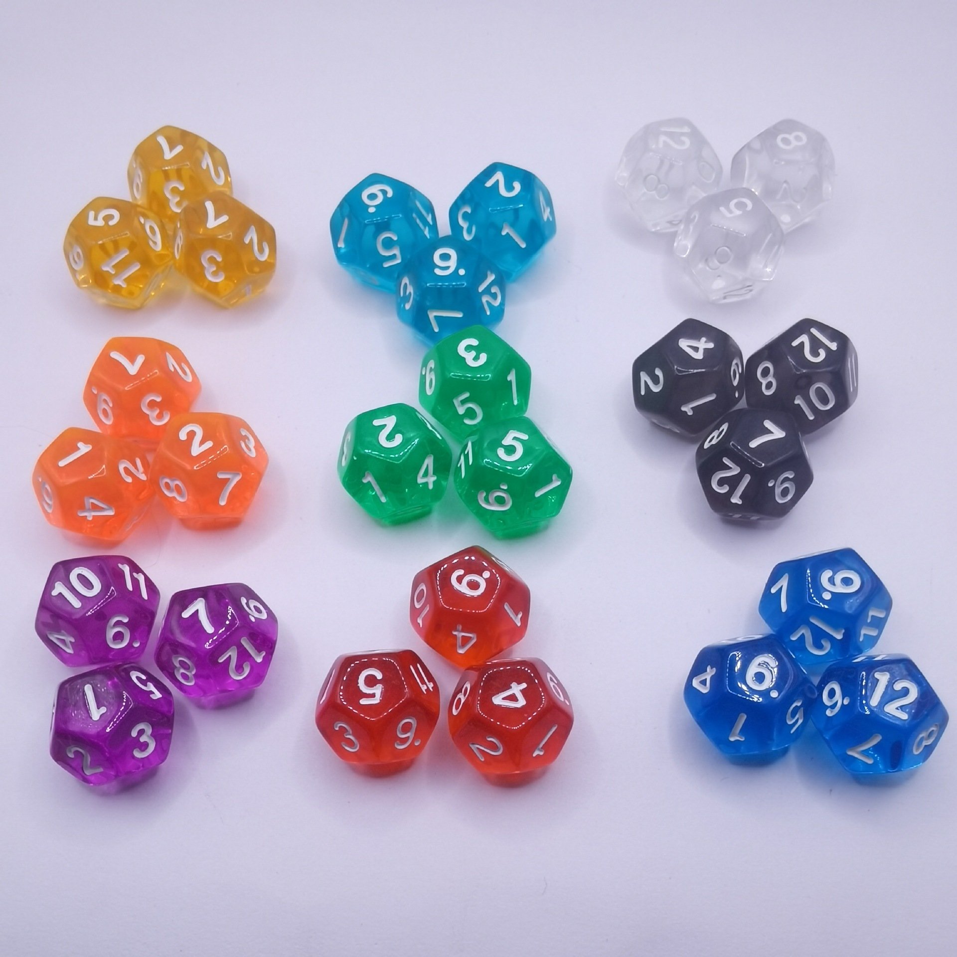 High Quality Color Transparent Pearl Pattern Glitter Polyhedral 20 Sided D20 Dice With Number For Rpg Dnd Table Games