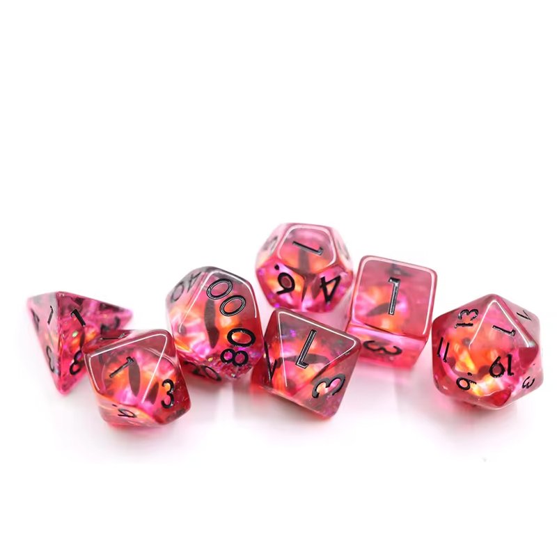 Hot Sell Translucent Swirl solid dragon eye Dice Set for DND RPG Board Custom Dice