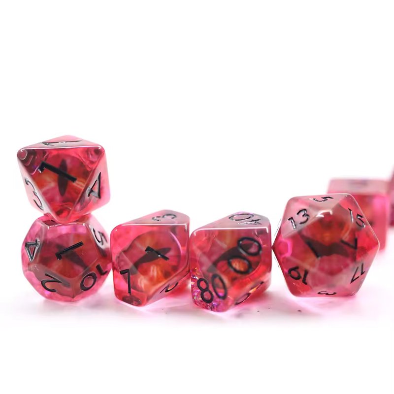Hot Sell Translucent Swirl solid dragon eye Dice Set for DND RPG Board Custom Dice