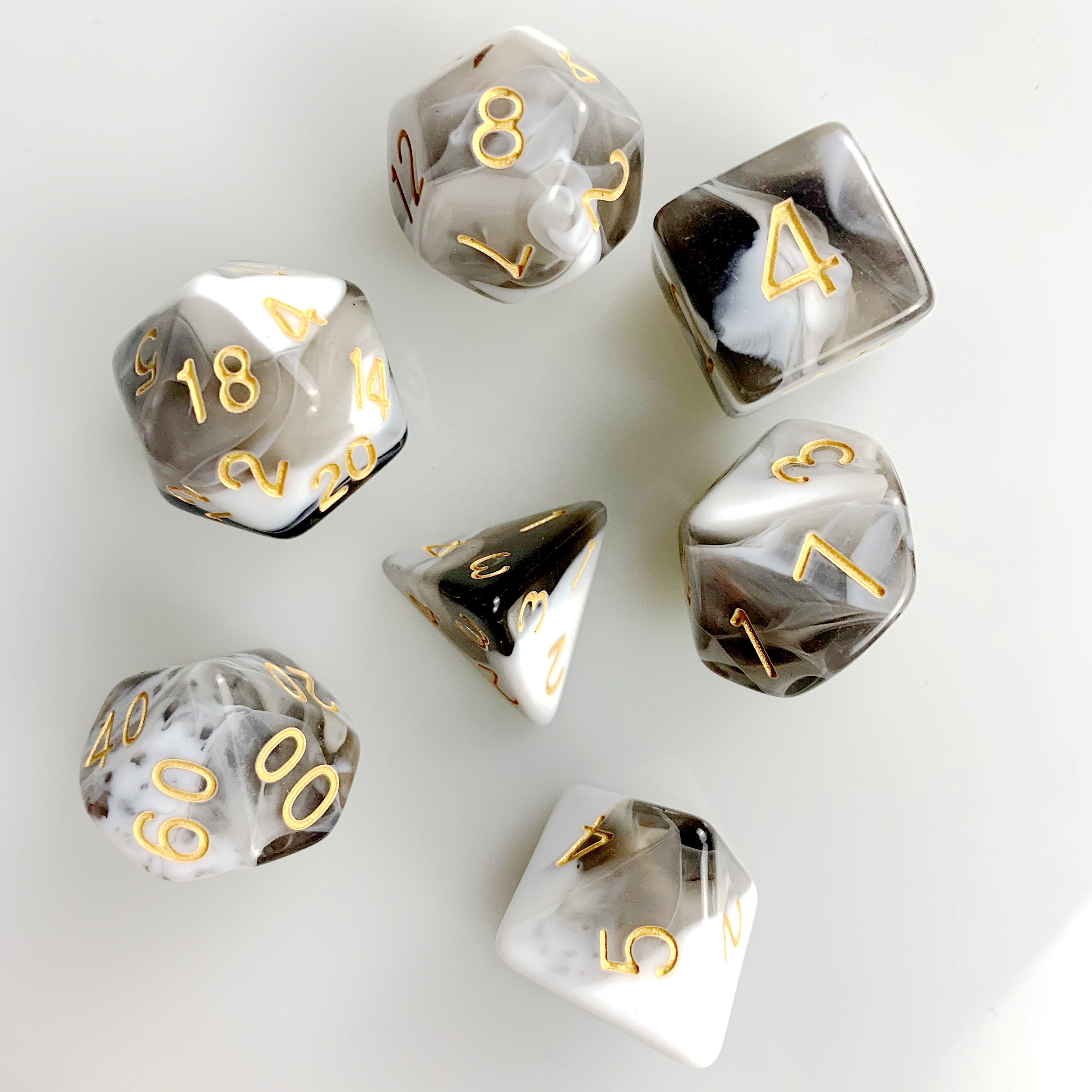 RTS DND rpg Dungeons and Dragons acrylic custom polyhedral 20 sides double multi colors plastic dice sets