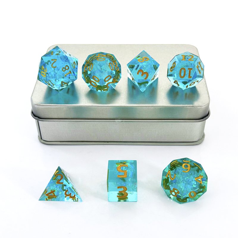 DND RPG Board Game Sharp Resin Polyhedral Dice Set D6 D20 for Dungeon Adventure for Role-Playing Games