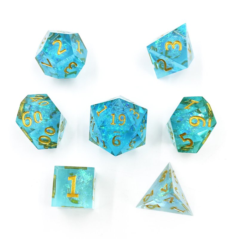 DND RPG Board Game Sharp Resin Polyhedral Dice Set D6 D20 for Dungeon Adventure for Role-Playing Games