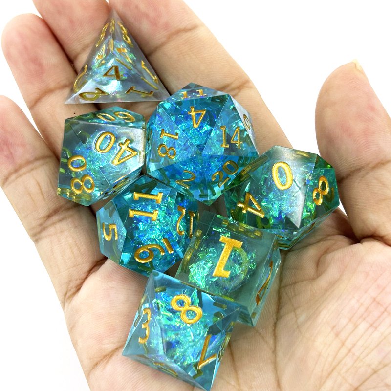 DND RPG Board Game Sharp Resin Polyhedral Dice Set D6 D20 for Dungeon Adventure for Role-Playing Games