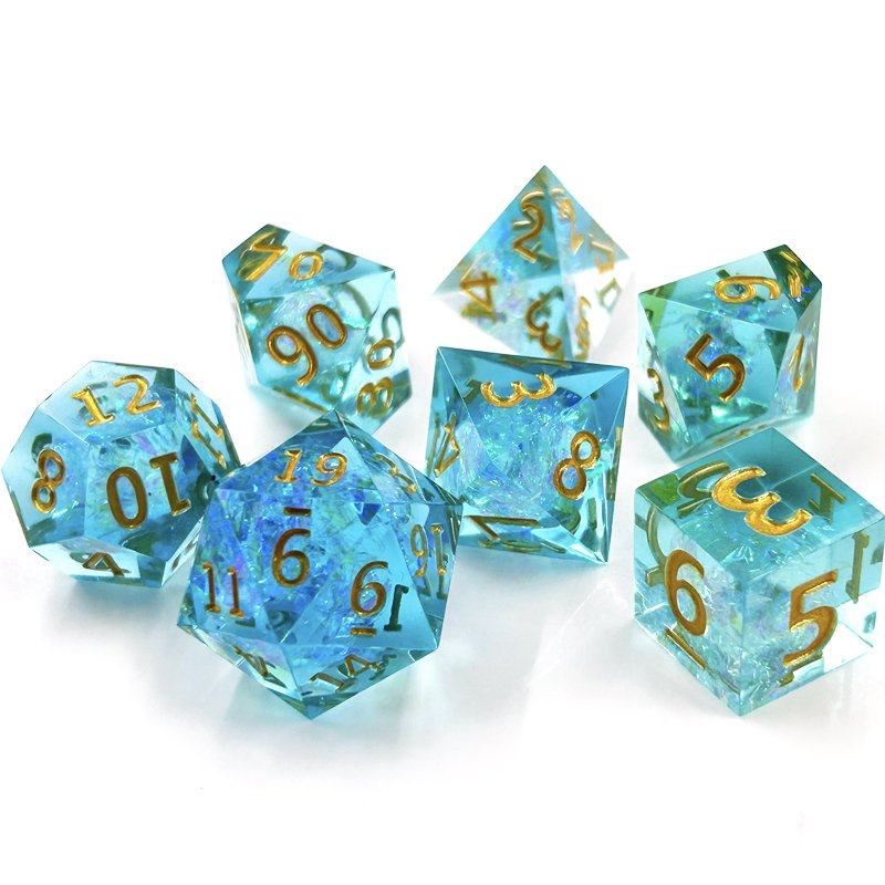 DND RPG Board Game Sharp Resin Polyhedral Dice Set D6 D20 for Dungeon Adventure for Role-Playing Games