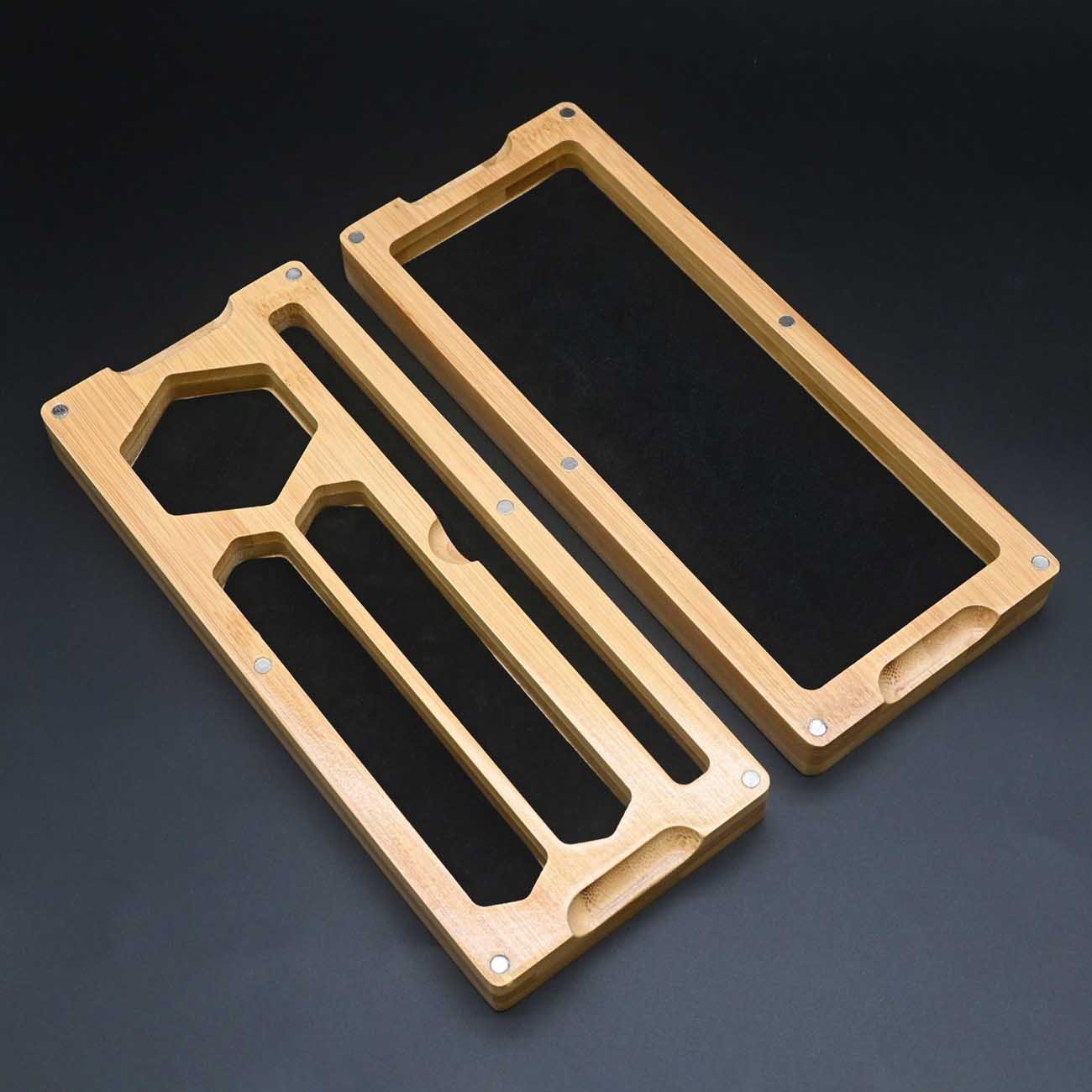 Elegant Bamboo Tabletop Version Games Box DND Dice Storage Box Tray Miniature Box for Role Playing Game