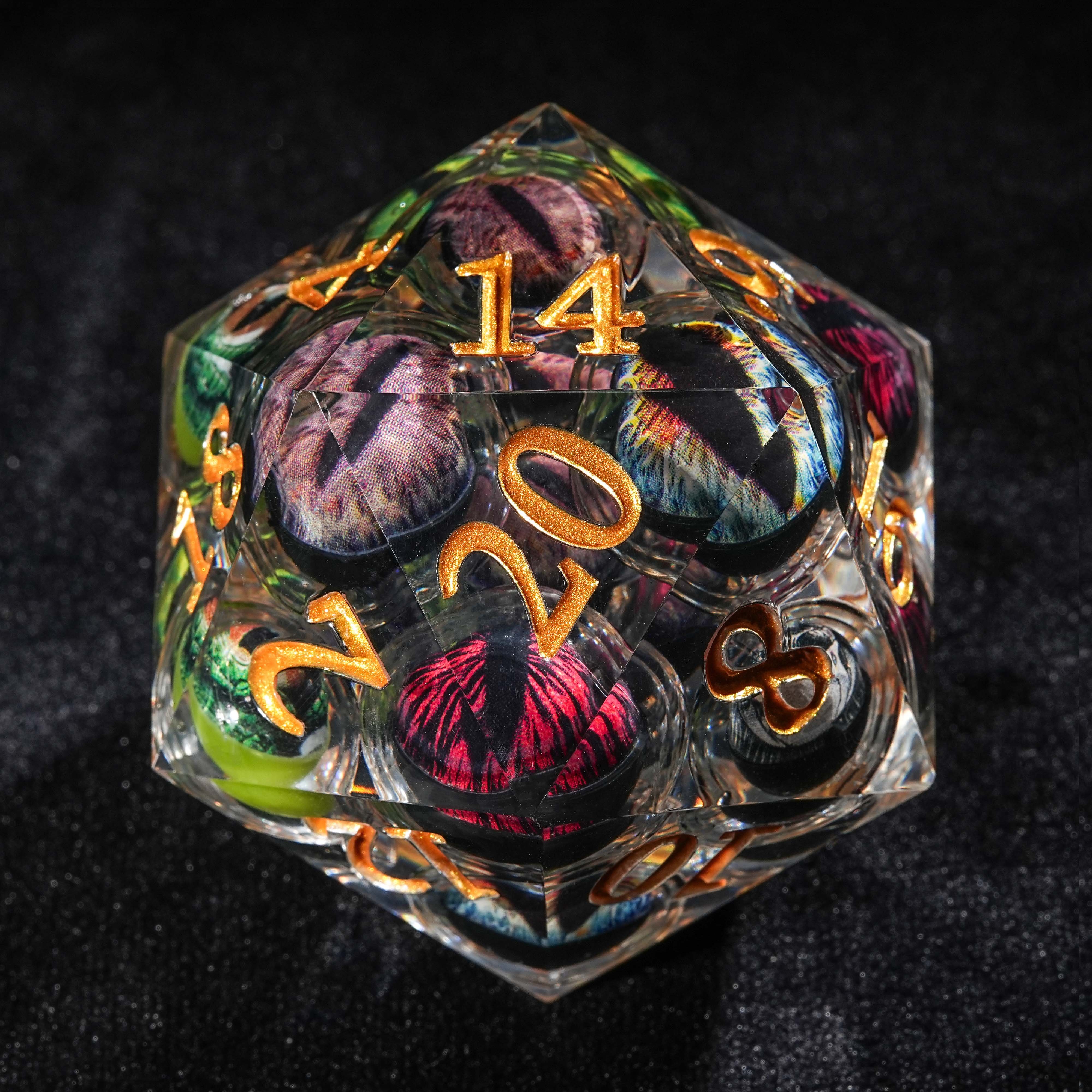 1Pcs D20 Liquid Eye Dice Resin Polyhedral Dice For DND Role Games Playing