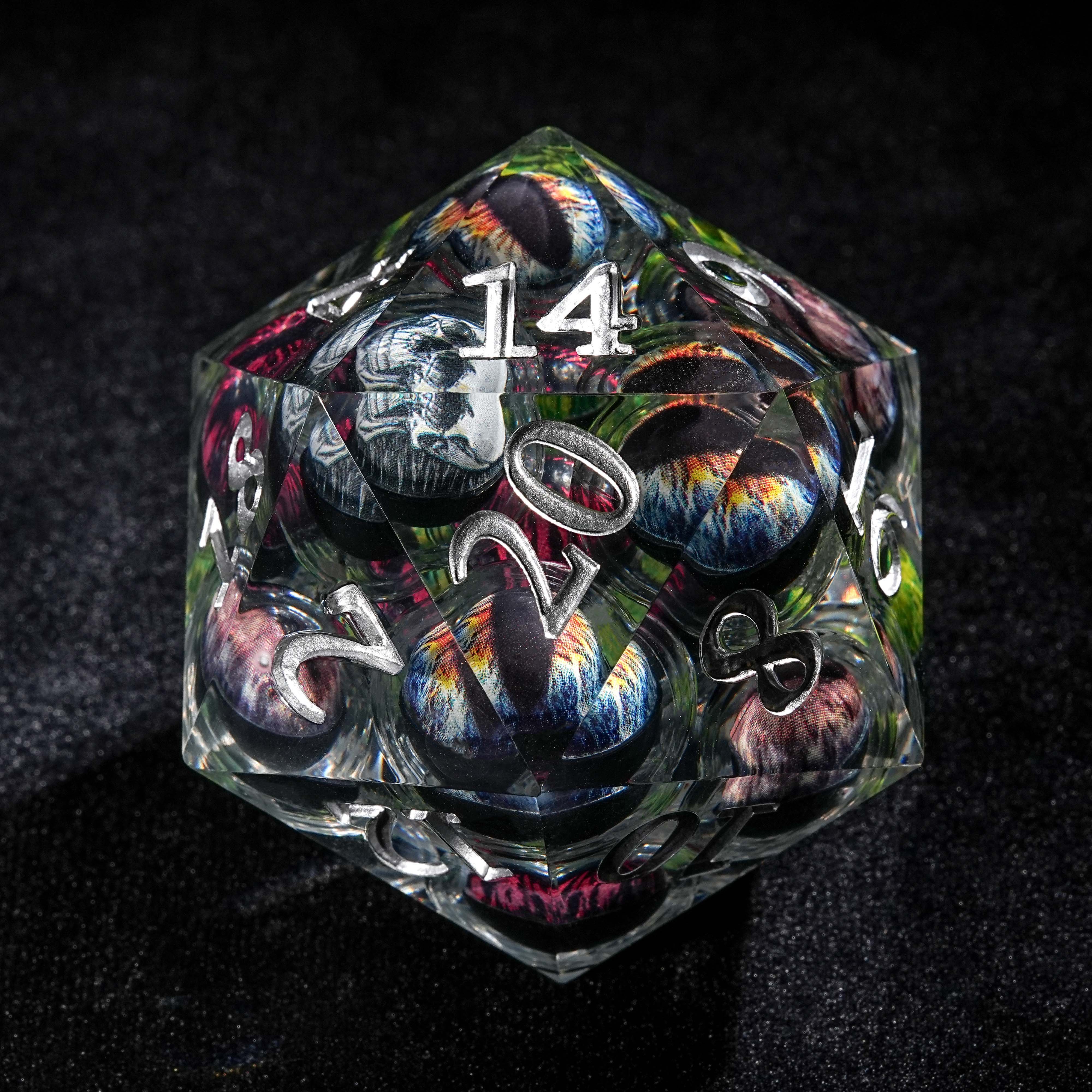 1Pcs D20 Liquid Eye Dice Resin Polyhedral Dice For DND Role Games Playing