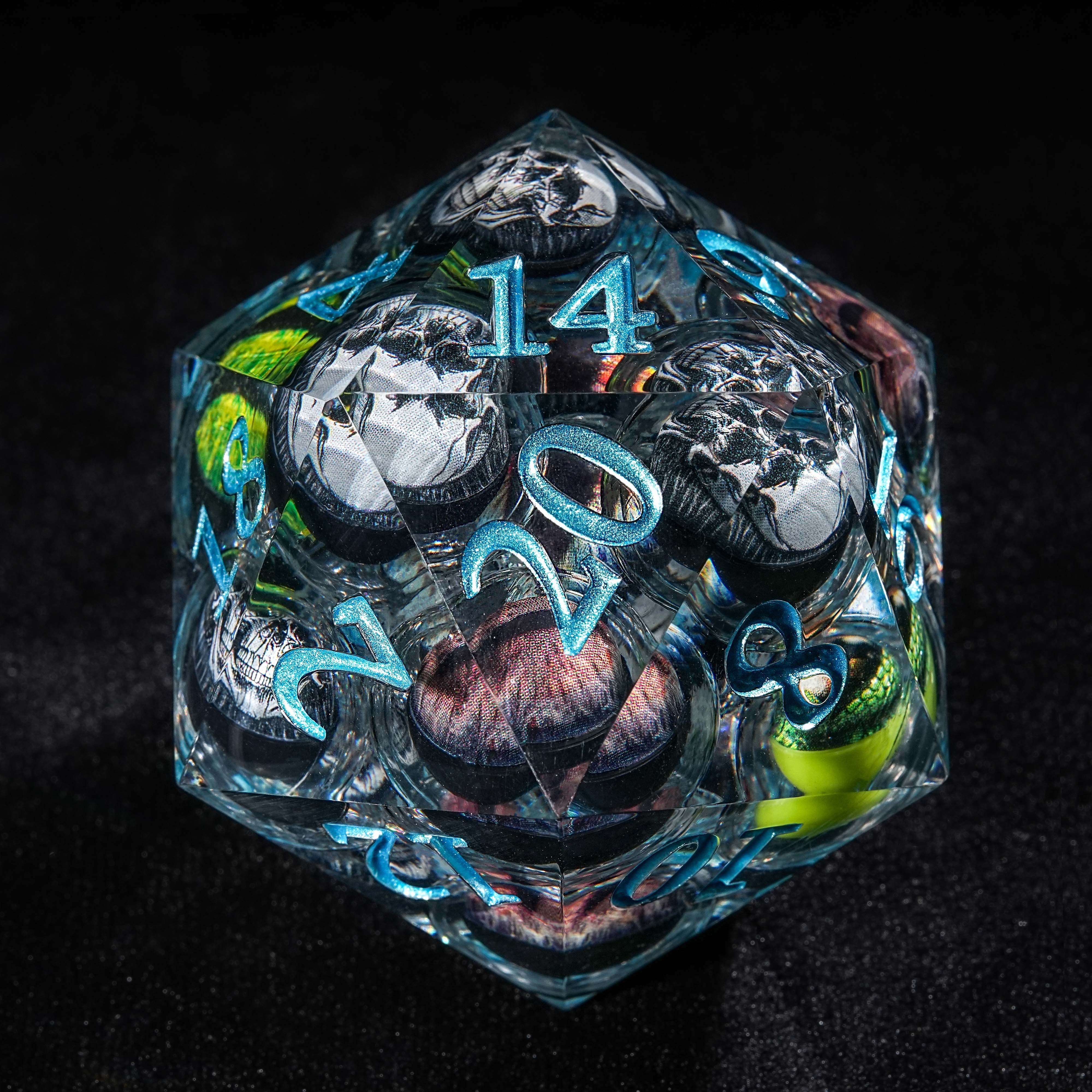 1Pcs D20 Liquid Eye Dice Resin Polyhedral Dice For DND Role Games Playing