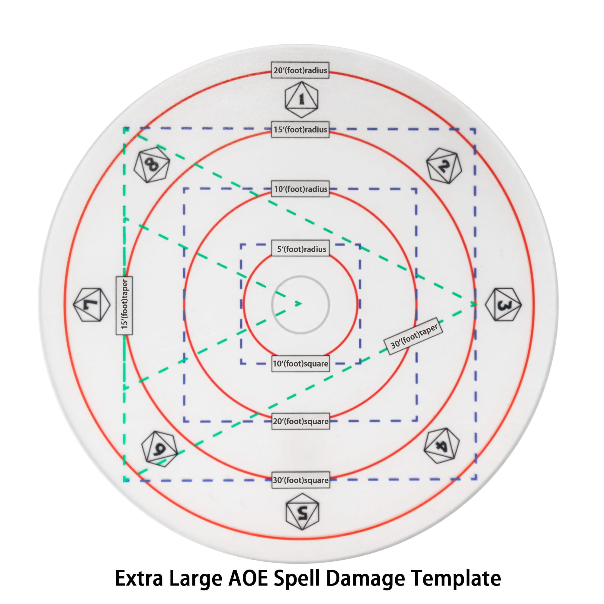 Udixi Custom Dice Polygon Acrylic AOE Spell Damage Template for DND RPG Plastic Board Game Accessories with Custom Logo