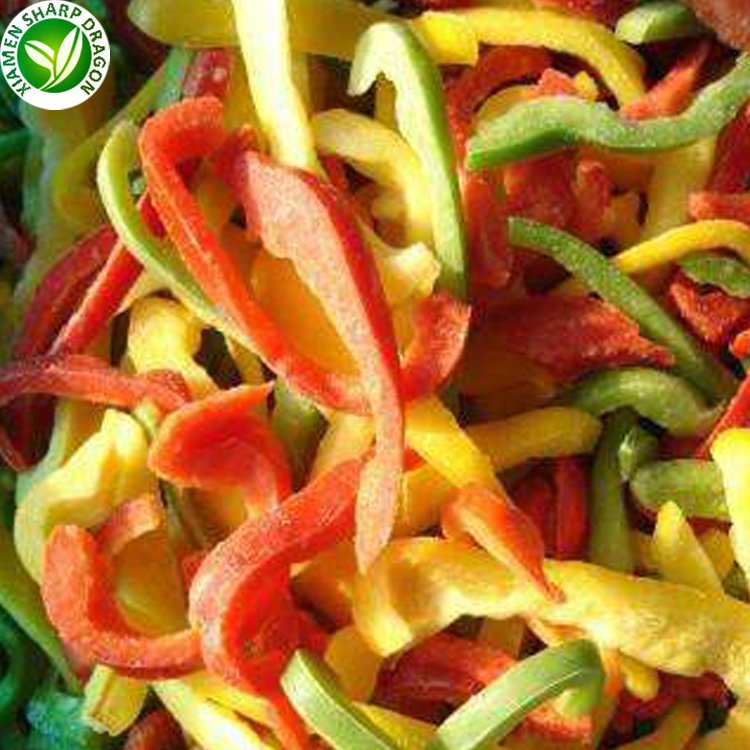 IQF Frozen Mixed Red Yellow Green Bell Strip Pepper with Freezing Organic Vegetables Bulk Wholesale price