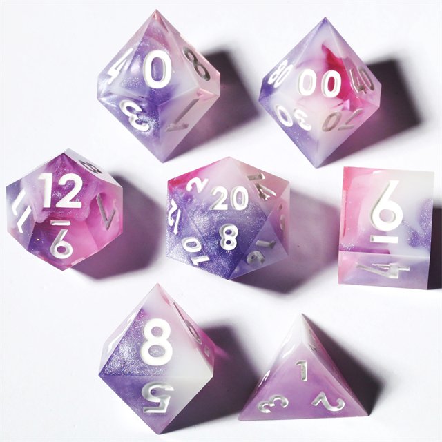 MINI PLANET Custom Resin DND Sharp Edges Dragon and Dungeon Gift Dice Set Polyhedral Board Game RPG Game Dice