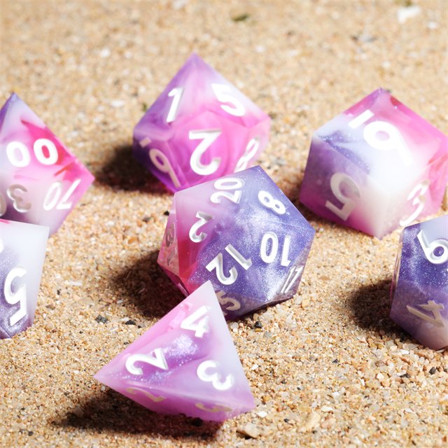 MINI PLANET Custom Resin DND Sharp Edges Dragon and Dungeon Gift Dice Set Polyhedral Board Game RPG Game Dice