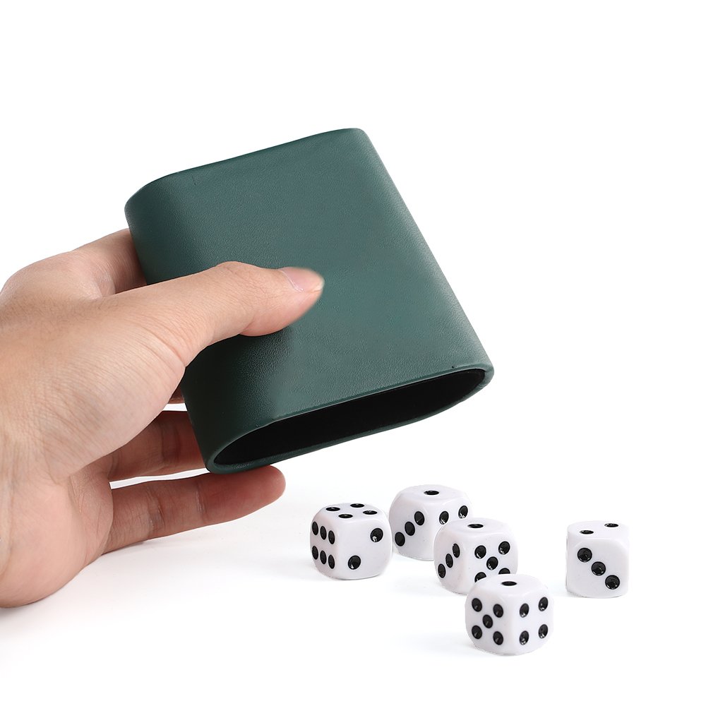 Customized Green Round Game Dice Cup Set With Dice High Quality Dice Cups For Gambling Games