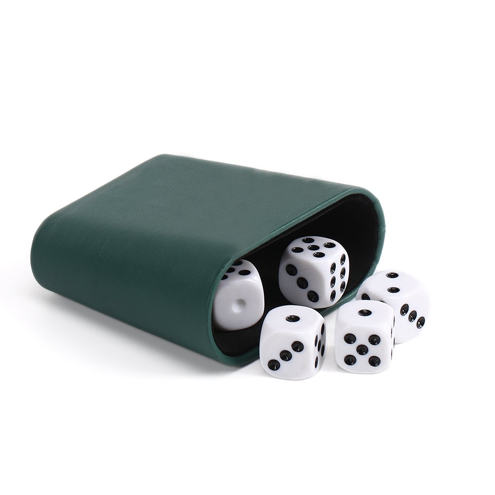 Customized Green Round Game Dice Cup Set With Dice High Quality Dice Cups For Gambling Games