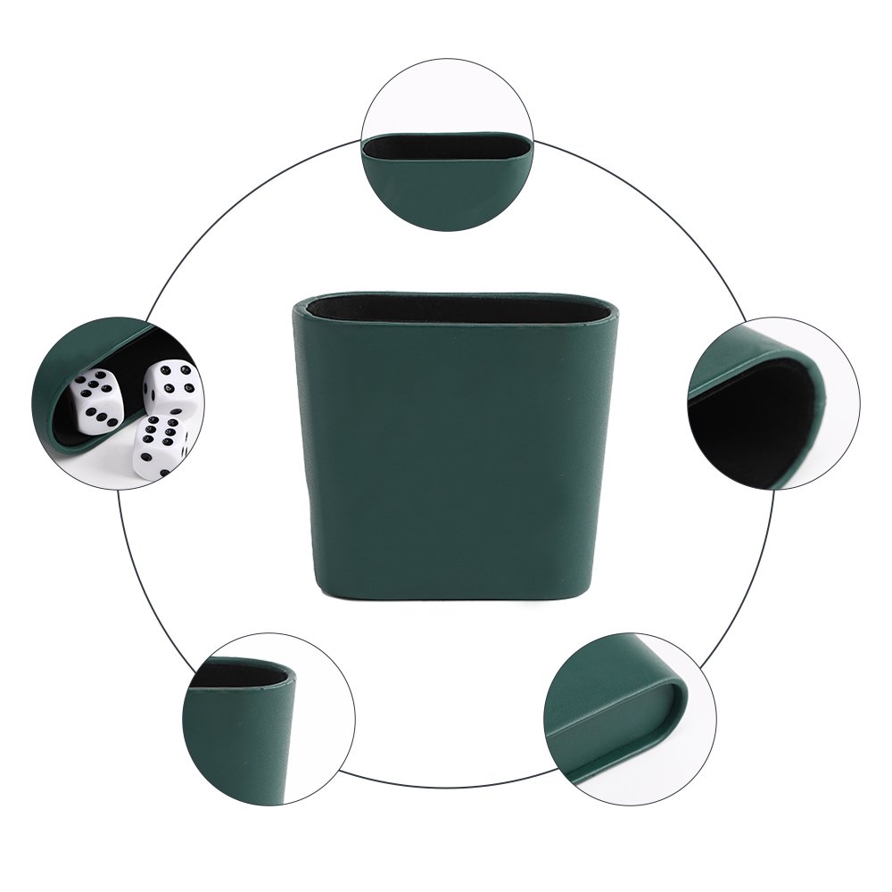 Customized Green Round Game Dice Cup Set With Dice High Quality Dice Cups For Gambling Games