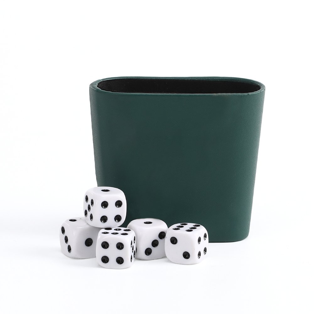Customized Green Round Game Dice Cup Set With Dice High Quality Dice Cups For Gambling Games