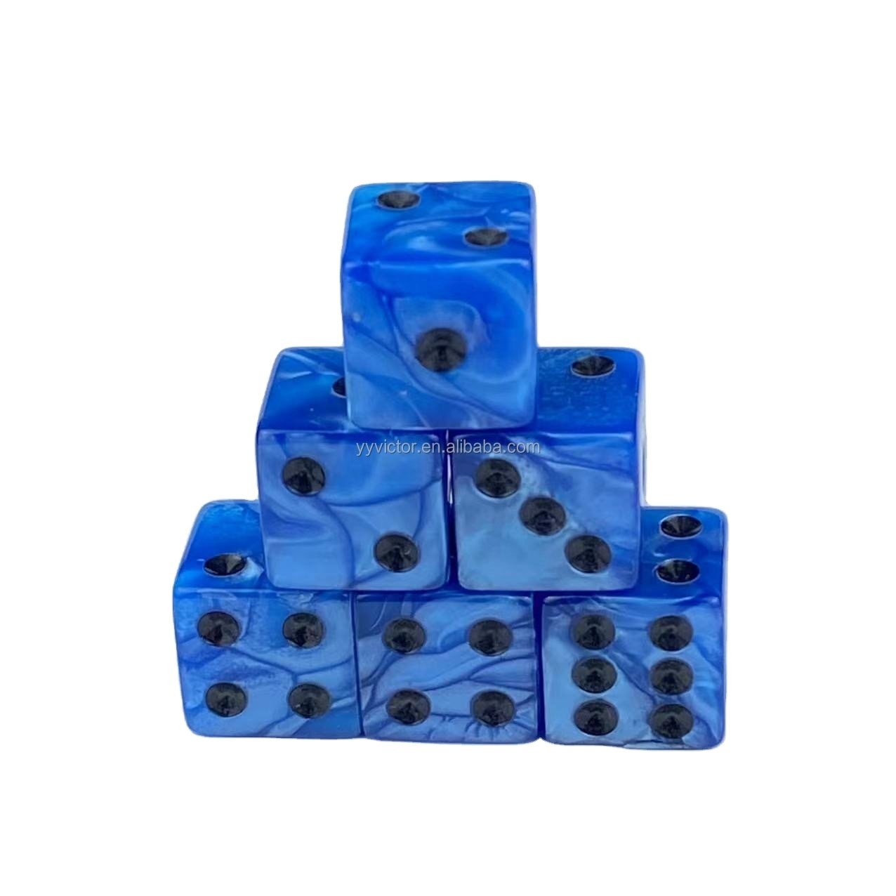 16mm jade pearl colors square and round corner Regular pixel points dots pip dice acrylic dice plastic game cube