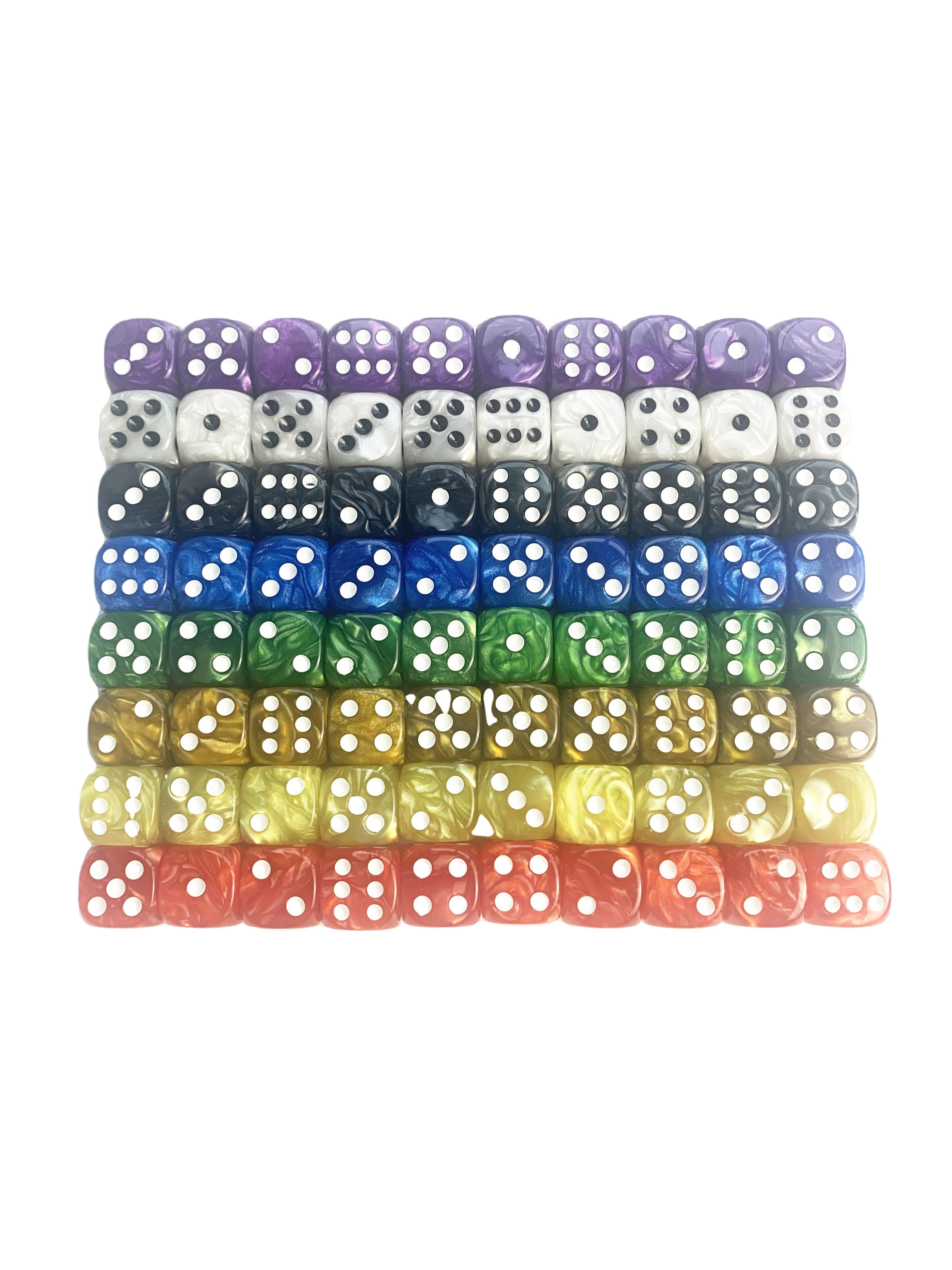 16mm jade pearl colors square and round corner Regular pixel points dots pip dice acrylic dice plastic game cube