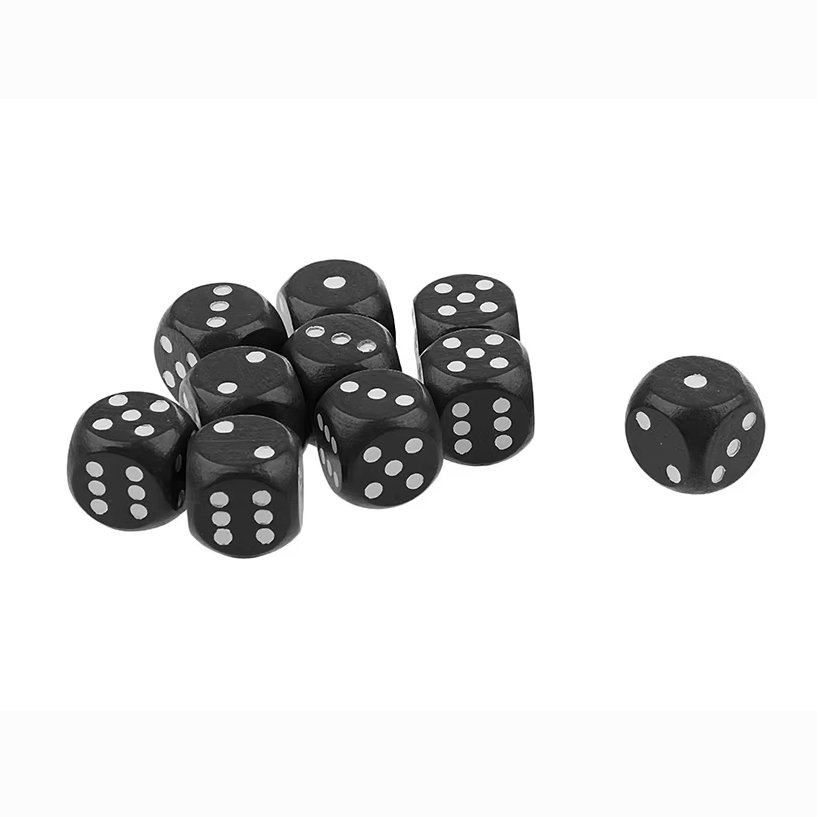 Factory direct custom high quality 10mm 80mm round Wooden Dice Customized 6-Sided Game Cube Colorful Blank Toys for Promotion