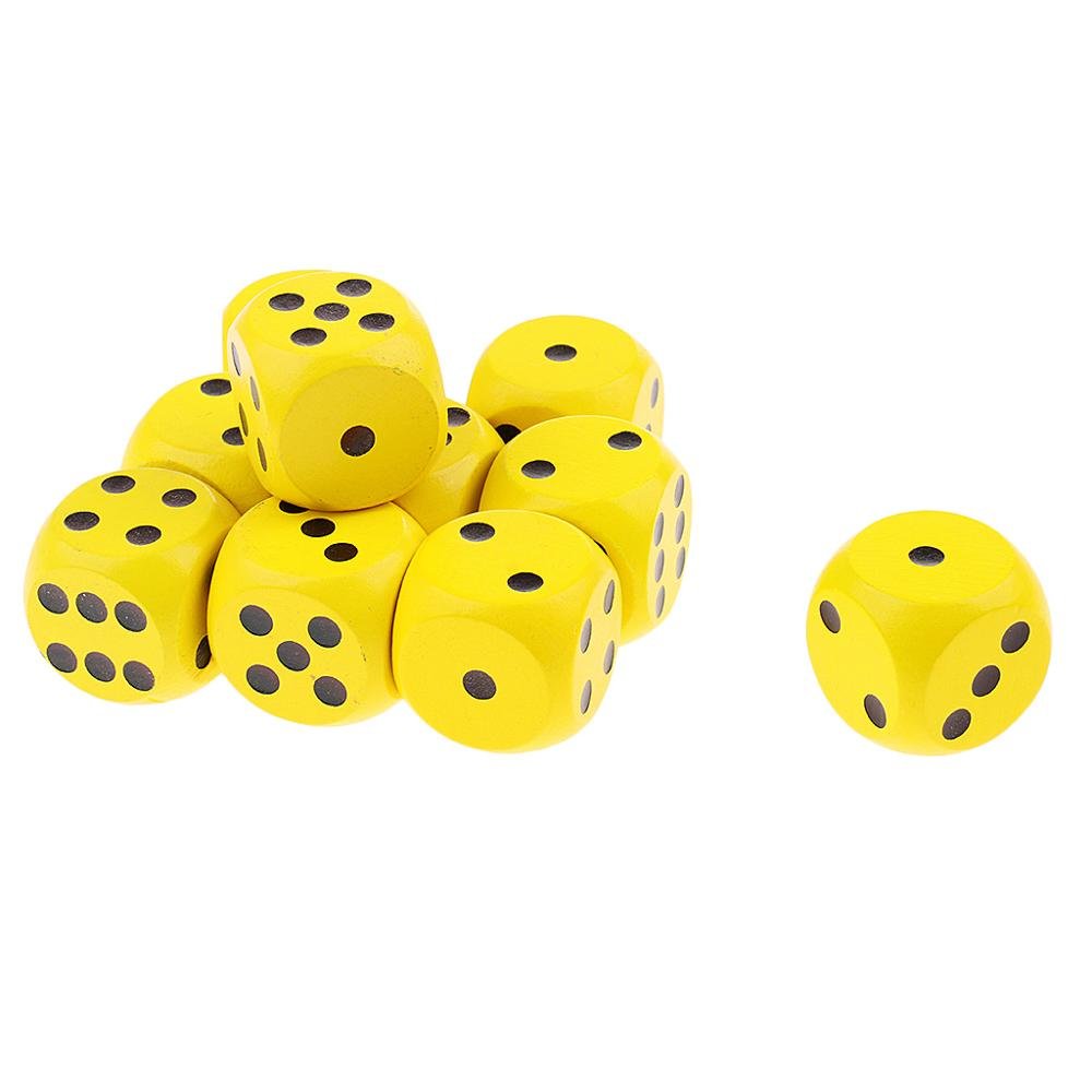 Factory direct custom high quality 10mm 80mm round Wooden Dice Customized 6-Sided Game Cube Colorful Blank Toys for Promotion