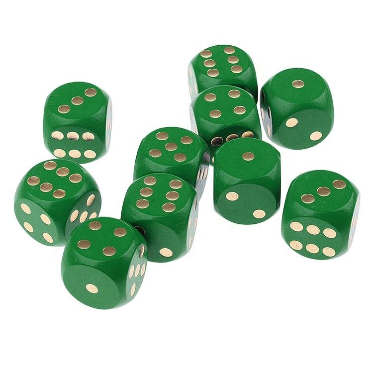 Factory direct custom high quality 10mm 80mm round Wooden Dice Customized 6-Sided Game Cube Colorful Blank Toys for Promotion