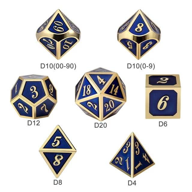 DND Game Dice Polyhedron custom logo Metal dice 7 pieces Dungeons & Dragons RPG board game board game dice