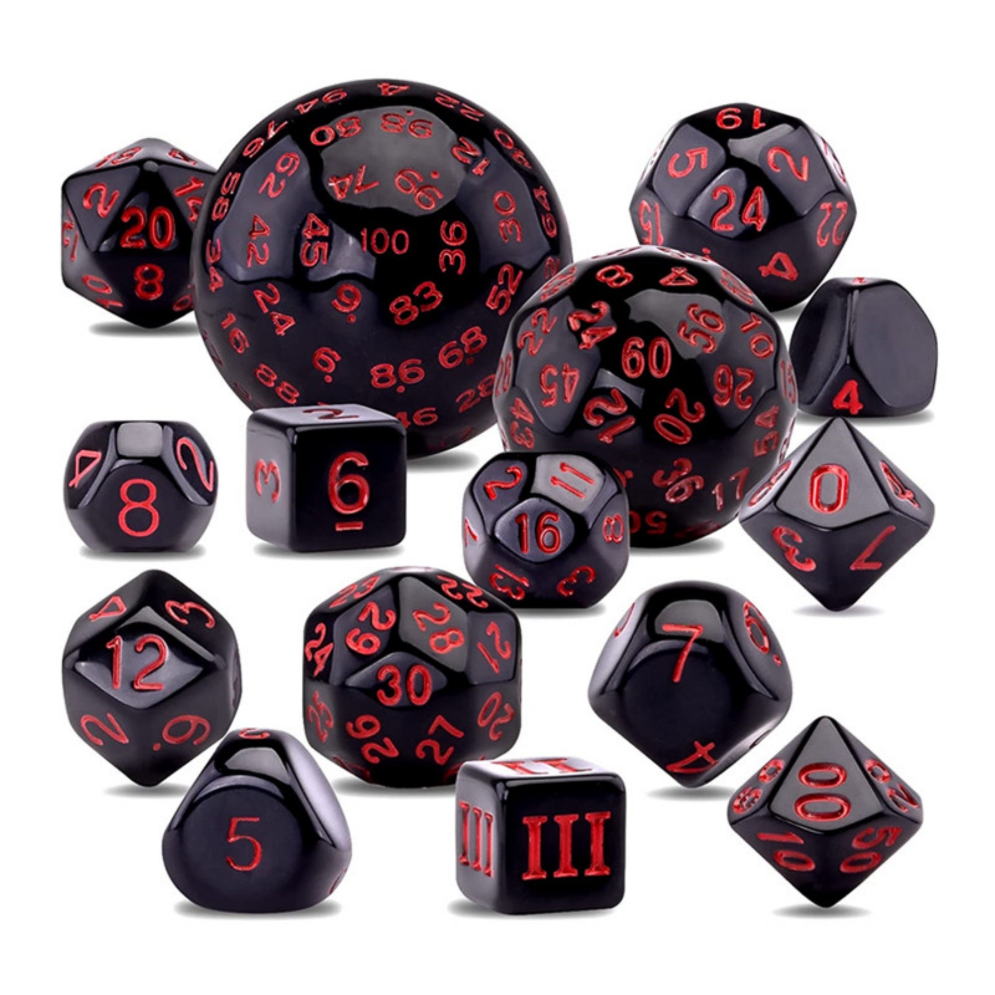 MINI PALENT Acrylic 15pcs DND Dice Set D3-D100 Polyhedral Dice TRPG Table Games Wholesale Acrylic 100 Sides Dice Set D&D Games