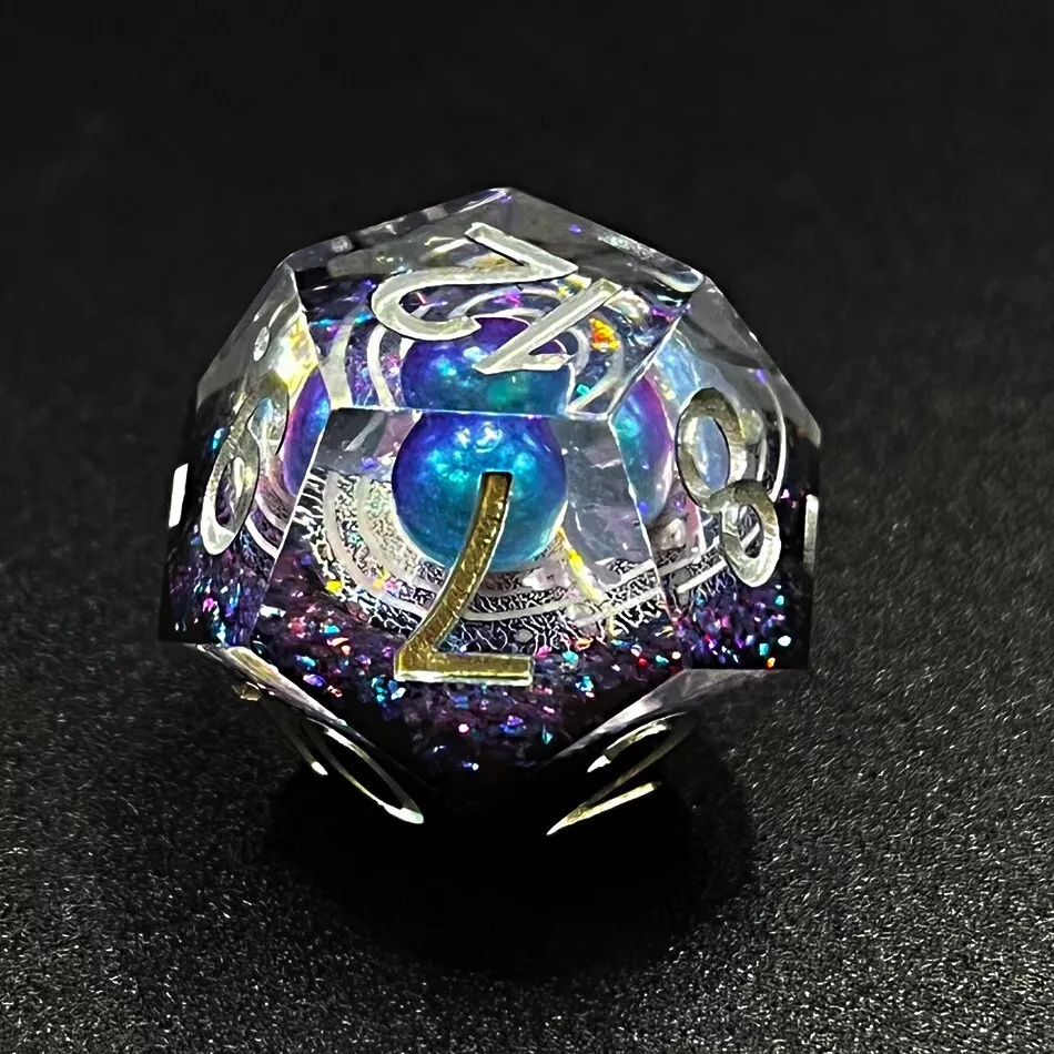 New Planet Resin dice RPG Dungeons & Dragons 7 custom dice polyhedron sharp edge dice