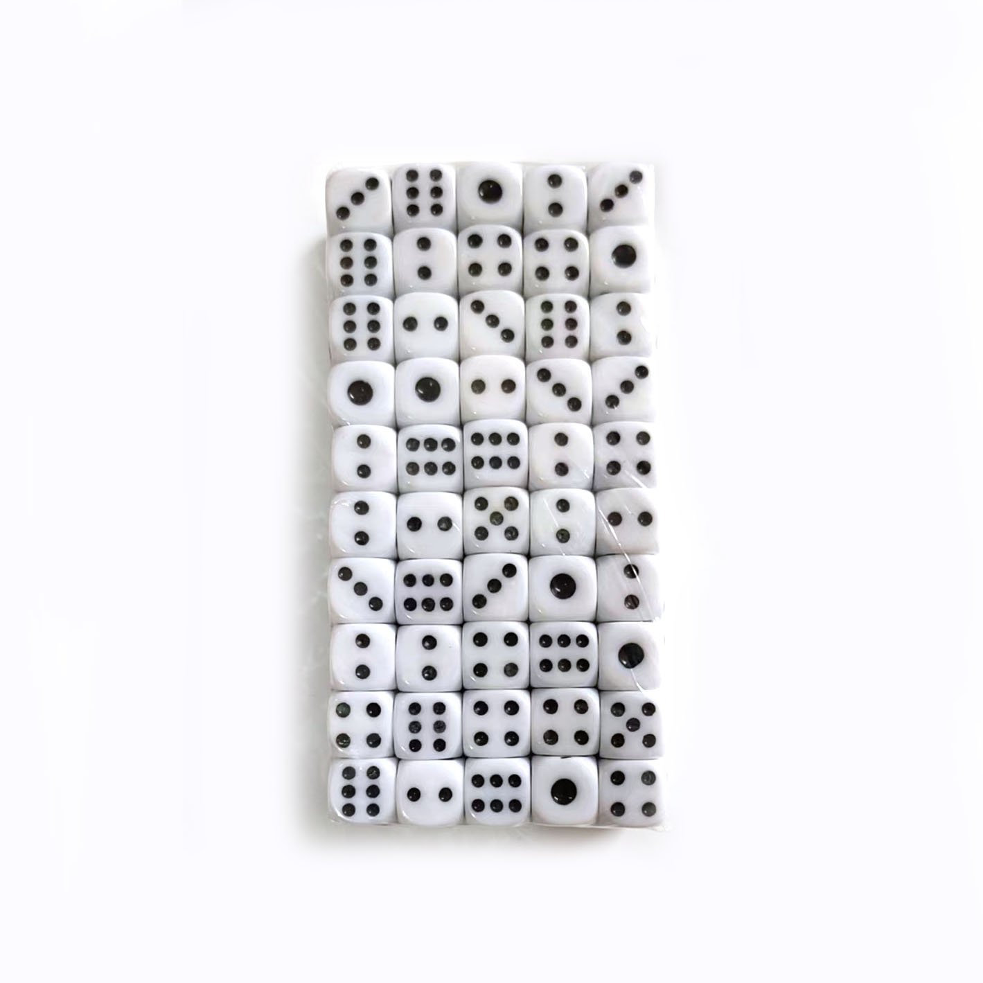 high quality bulk acrylic 6 sides white dots black 10mm dice for custom mosaic ideas